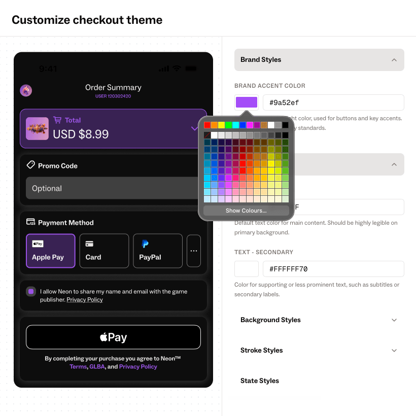 Customize checkout theme